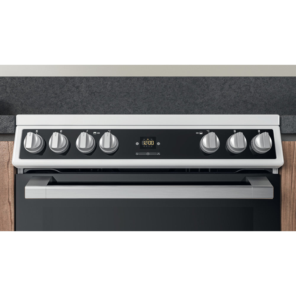 HOTPOINT 60 cm Electric Ceramic Cooker - White - HDT67V9H2CW