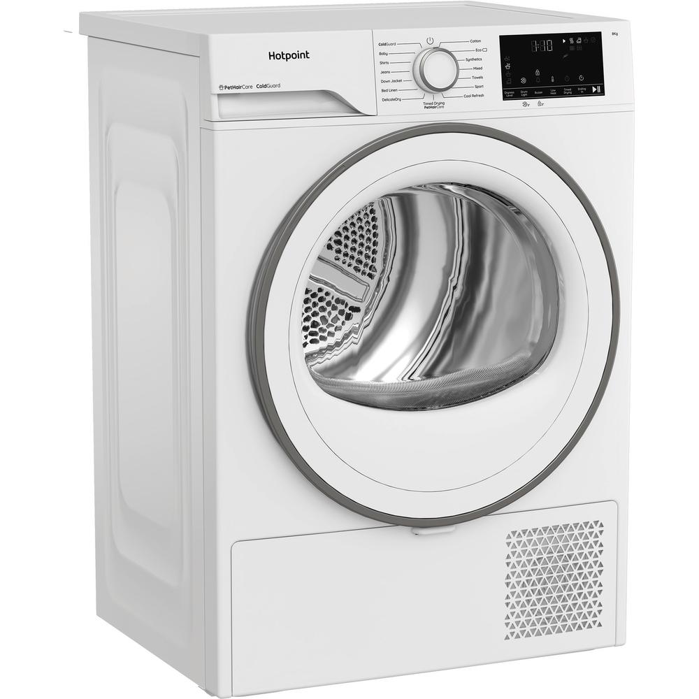 Hotpoint 8kg Heat Pump Tumble Dryer – White, 60cm, Pet Hair Care (CHSD82MWWUK)
