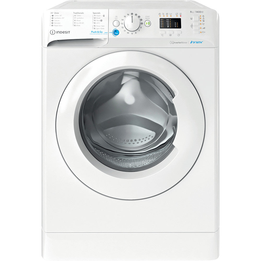 Indesit Innex BWA81485XWUKN 8kg Washing Machine with 1400 rpm - White - B Rated