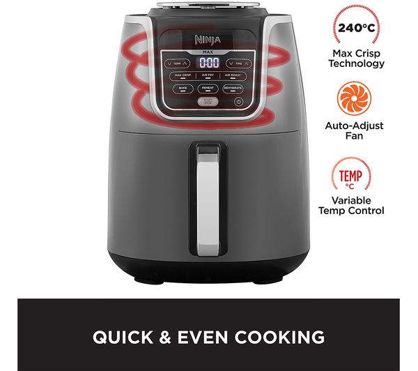 Ninja AF160UK Air Fryer MAX & Dehydrator – 7.5L, 2400W, Grey