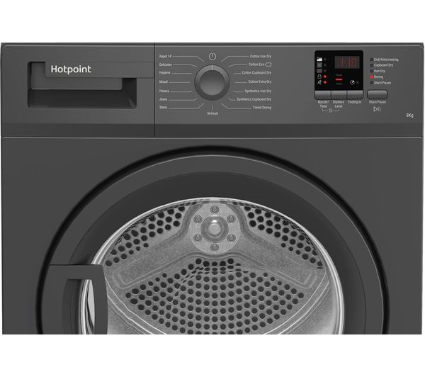 HOTPOINT CHDC82GGGDUK 8KG Sensor Condenser Tumble Dryer - Graphite