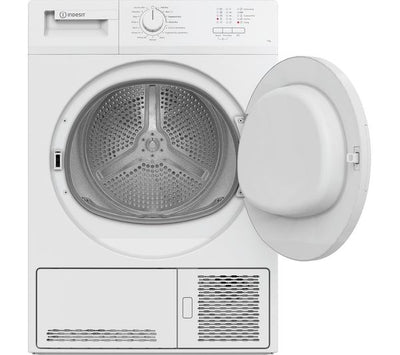 Indesit CYDC82WWGLUK 8kg Condenser Tumble Dryer – Sensor Dry, 15 Cycles, White – Energy-Efficient Large Capacity Dryer