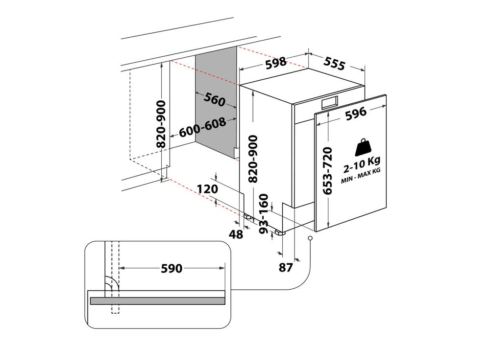 Hotpoint H2IHD526BUK 14-Place Fully Integrated Dishwasher – Black, 9 Wash Programmes