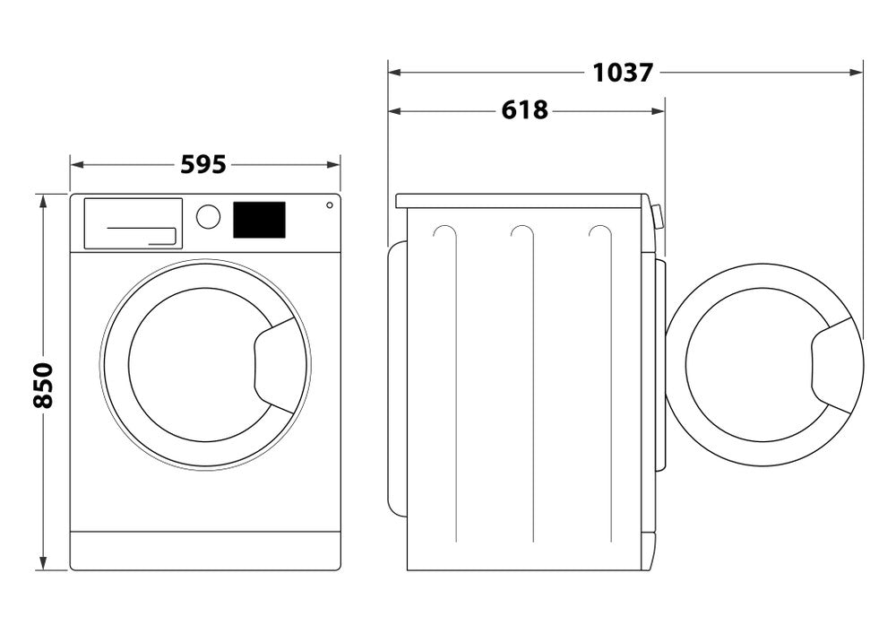 Indesit 8kg Black Washing Machine – Freestanding (MTWC81495BKUK)