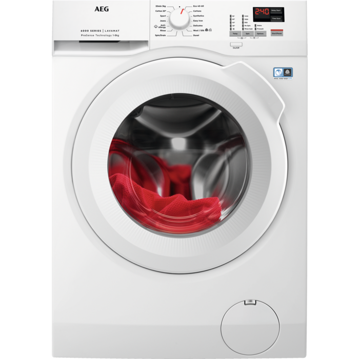 AEG L6FBK841B 8KG 1400 Spin White Washing Machine