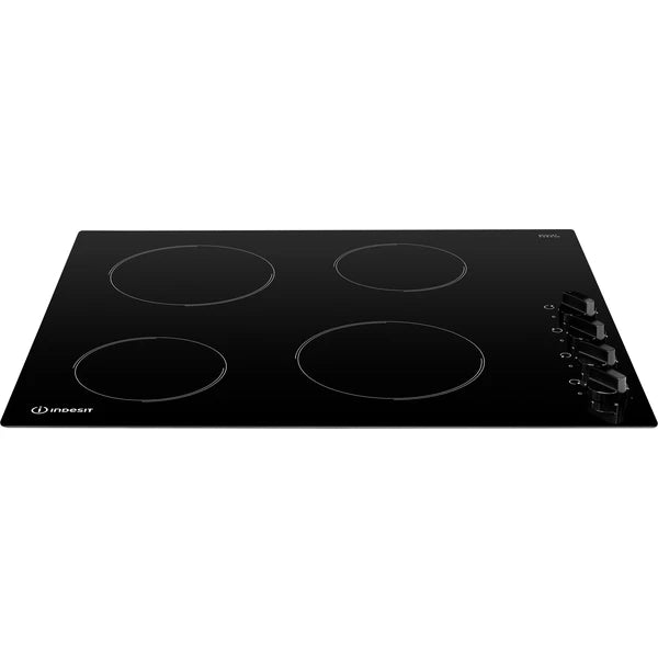 Indesit 60cm Electric Ceramic Hob - Black - Knob - RI 860C