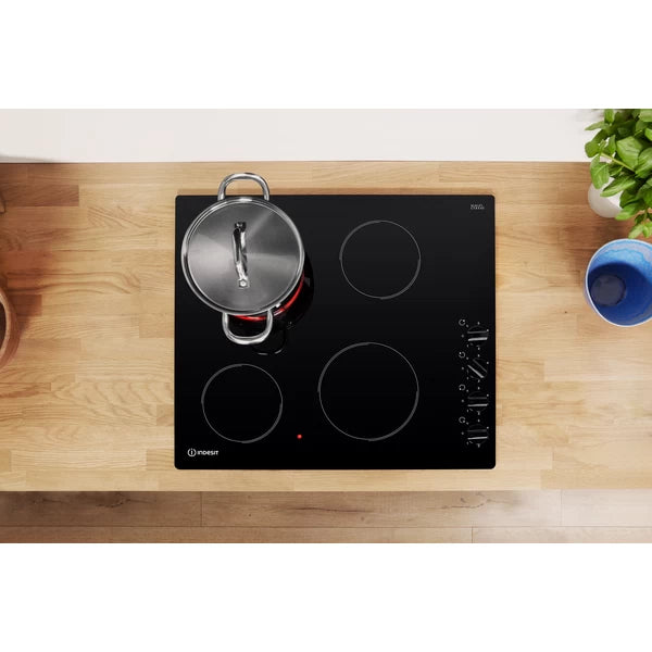 Indesit 60cm Electric Ceramic Hob - Black - Knob - RI 860C