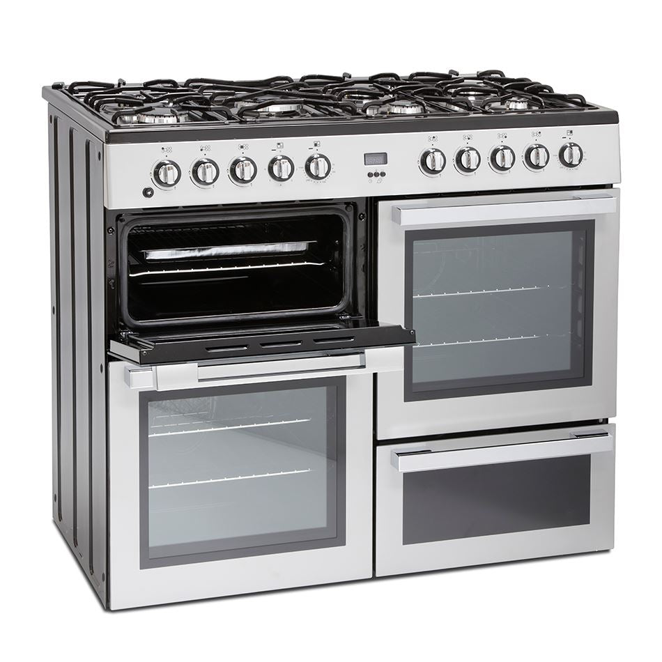 MONTPELLIER MDF100S DUAL FUEL RANGE COOKER IN SILVER