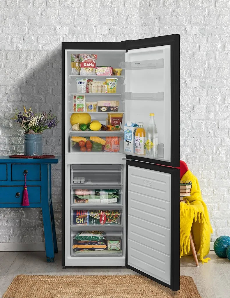 Montpellier MLF1770K 50/50 Low Frost Fridge Freezer in Black