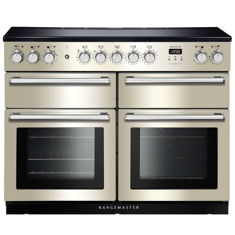 RANGEMASTER NEXSE110EIIV/C NEXUS SE IVORY WITH BRUSHED CHROME TRIM 110CM INDUCTION RANGE COOKER