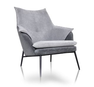 STEFANO METAL/DARK GREY - FABRIC 1 SEATER