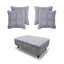 Poppy Footstool & Cushion Set - Grey