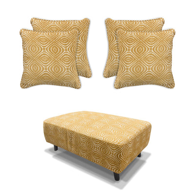 Poppy Footstool & Cushion Set - Ochre