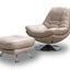Axis Swivel Chair & Footstool  Light Grey