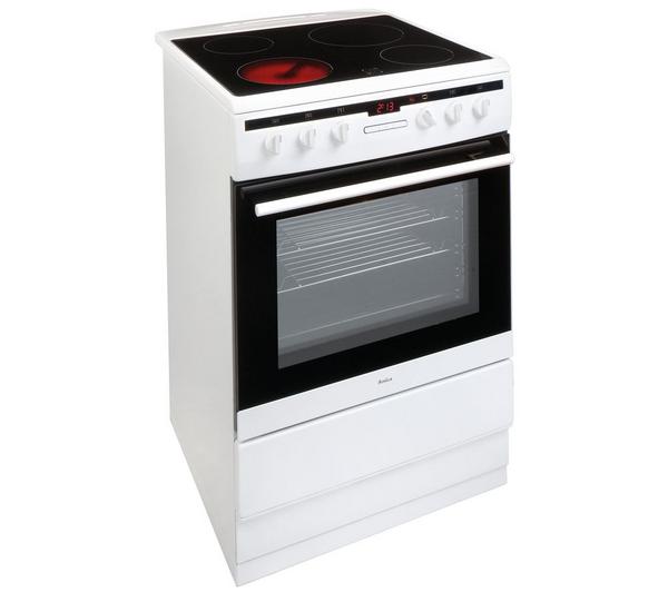 Amica 608CE2TAW 60cm A-Rated Electric Cooker with Single Oven & Ceramic Hob – White