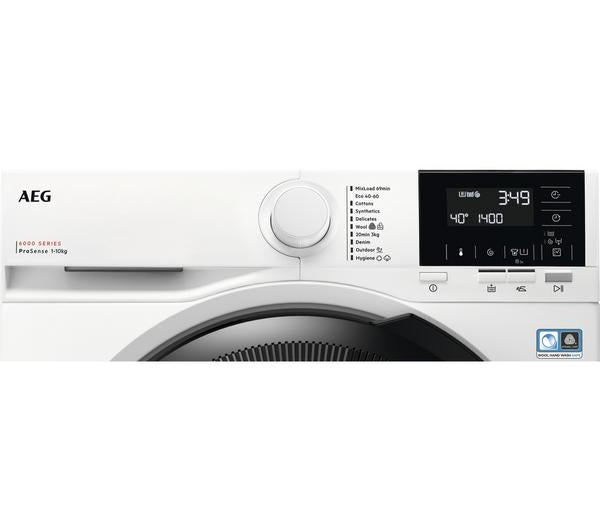 AEG 6000 ProSense LFR61144B 10kg 1400 Spin Freestanding Washing Machine – A Rated, White
