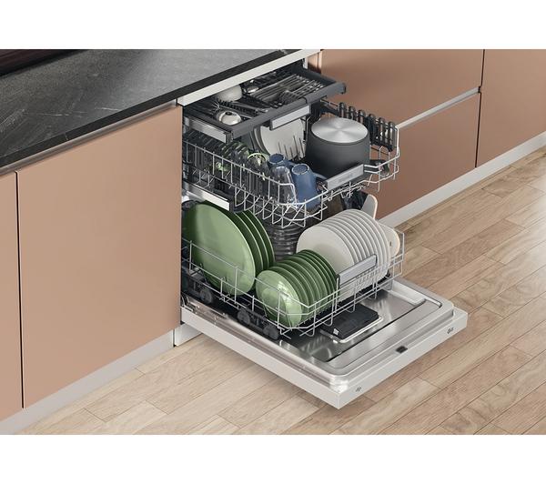 Hotpoint Maxi Space H7F HS41 UK Full Size Dishwasher – 15 Place Settings Freestanding Dishwasher (White)