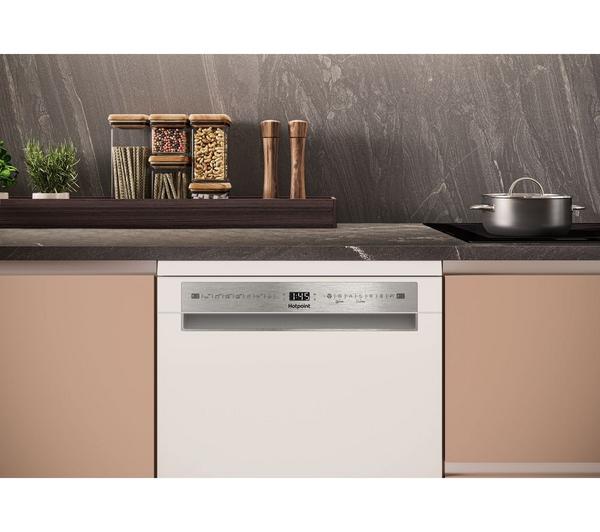 Hotpoint Maxi Space H7F HS41 UK Full Size Dishwasher – 15 Place Settings Freestanding Dishwasher (White)