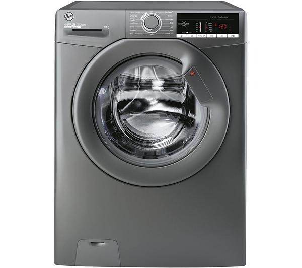 Hoover H‑WASH 300 LITE H3W49TAGG4/1‑80 – 9 kg Washing Machine, 1400 rpm, Graphite, B Rated