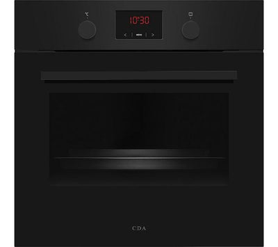 CDA SC030BL Built‑in Electric Single Oven – 65 L Multifunction, 11 Cooking Functions, Steam Clean, A Energy Rating, Matt Black