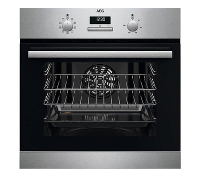 AEG BSX23101XM 6000 SurroundCook Plug-in Electric Built-in Oven – 65 L Stainless Steel, A Energy Rating, 9 Functions, Aqua Clean