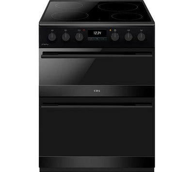 CDA CFC6100MB 60 cm Freestanding Electric Cooker with Ceramic Hob & AirFry Tray – Matte Black (A‑Rated)