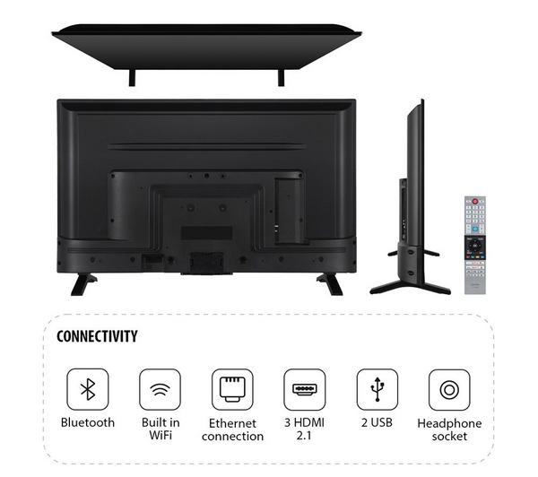 Toshiba 43UV2363DB 43`` Smart Vidaa, Borderless 4K Hdr, Satellite Tuner, Disney+