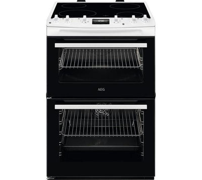AEG 5000 SurroundCook CCX6540ACW 60cm Electric Cooker with Double Oven & 4-Zone Ceramic Hob – White – A Rated