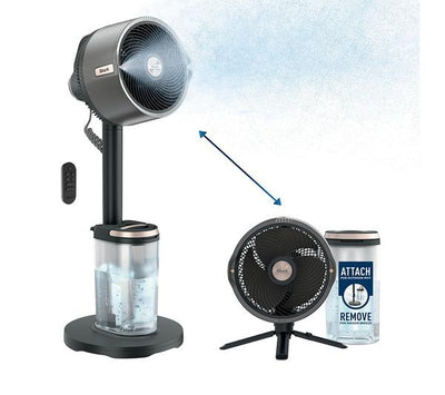 Shark FlexBreeze Pro Mist FA300UK – 11.8″ Hybrid Pedestal & Tabletop Fan with Misting, Corded/Cordless – Charcoal Grey