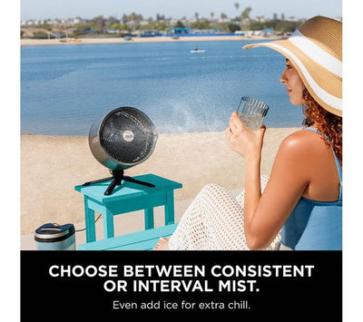 Shark FlexBreeze Pro Mist FA300UK – 11.8″ Hybrid Pedestal & Tabletop Fan with Misting, Corded/Cordless – Charcoal Grey