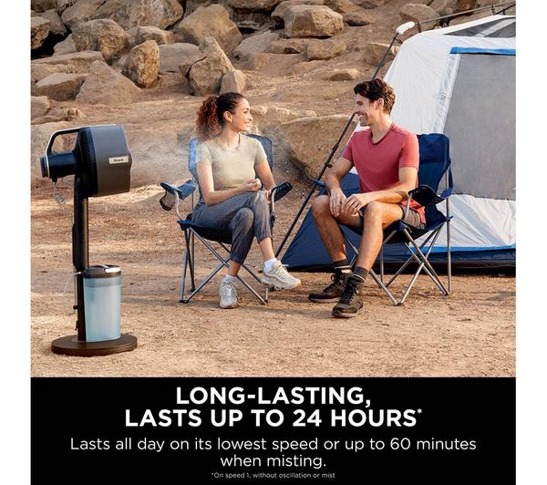 Shark FlexBreeze Pro Mist FA300UK – 11.8″ Hybrid Pedestal & Tabletop Fan with Misting, Corded/Cordless – Charcoal Grey