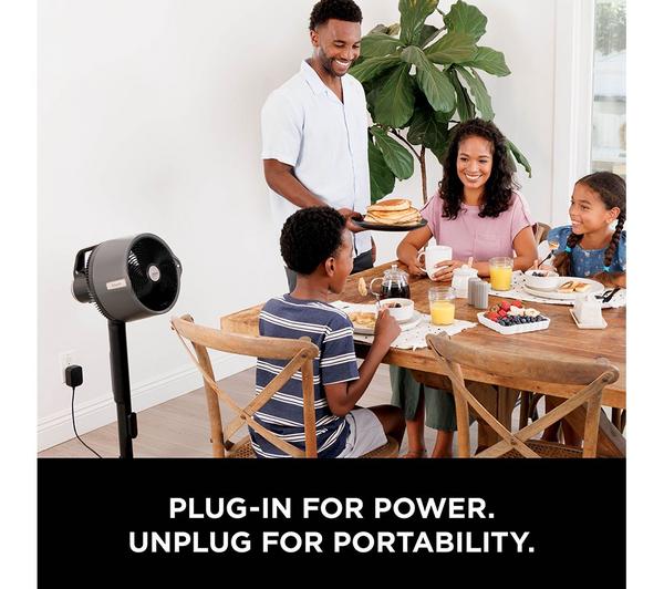 Shark FlexBreeze Pro Mist FA300UK – 11.8″ Hybrid Pedestal & Tabletop Fan with Misting, Corded/Cordless – Charcoal Grey