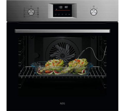 AEG 6000 SenseCook Aqua Clean Enamel Built-in Oven OS6AB50AM – 71 L A+ Multifunction Single Oven with Food Sensor & Aqua Clean
