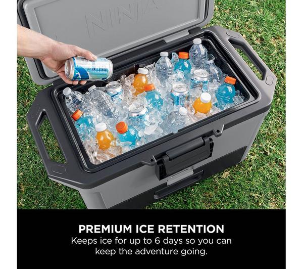 Ninja FrostVault 47L Hard Cooler with Dry Zone – Slate Grey | FB151UKGY | Keeps Ice Cold for Days