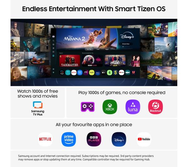 Samsung UE50U8020F 50″ Crystal UHD 4K Smart TV – MetalStream Design, Tizen OS, HDR10+