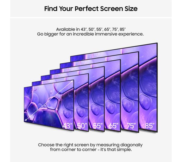 Samsung UE50U8020F 50″ Crystal UHD 4K Smart TV – MetalStream Design, Tizen OS, HDR10+