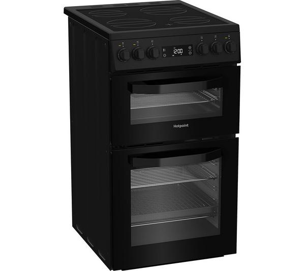 Hotpoint HDE5VDCB 50cm Electric Cooker with Ceramic Hob – Black