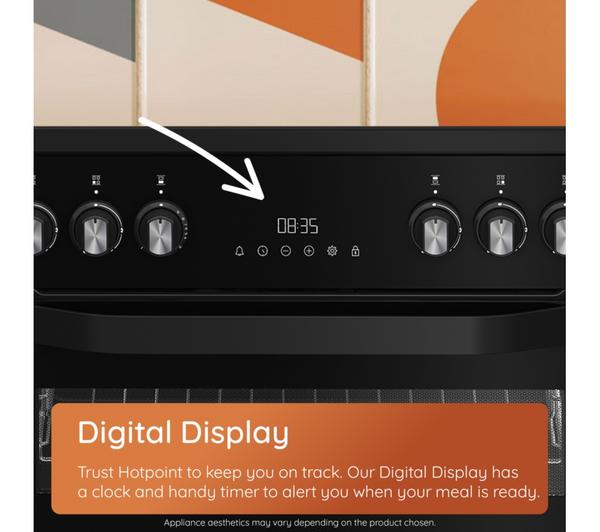 Hotpoint HDE6VDCAX 60cm Electric Cooker with Ceramic Hob – Inox