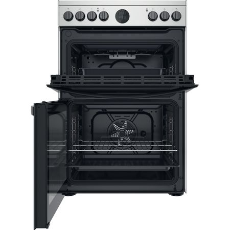Indesit 60Cm Electric Double Cooker - Stainless Steel - ID67V9HCXUK