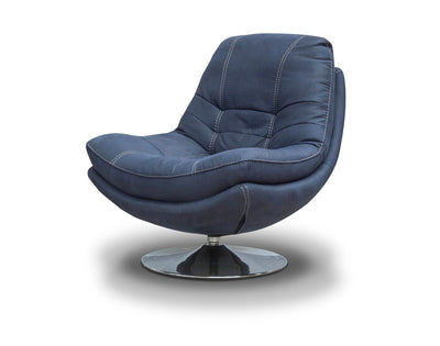 Axis Swivel Chair & Footstool Denim