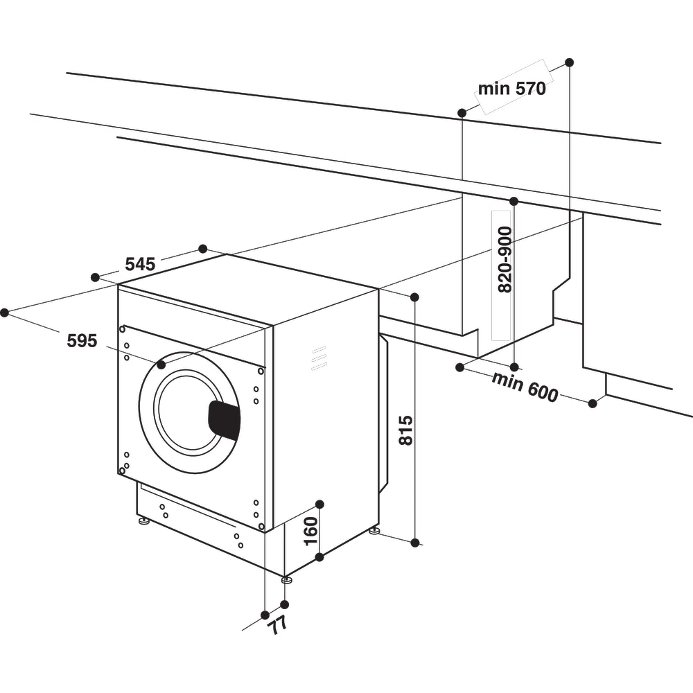 HOTPOINT BI WDHG 861484 Integrated 8 kg Washer Dryer