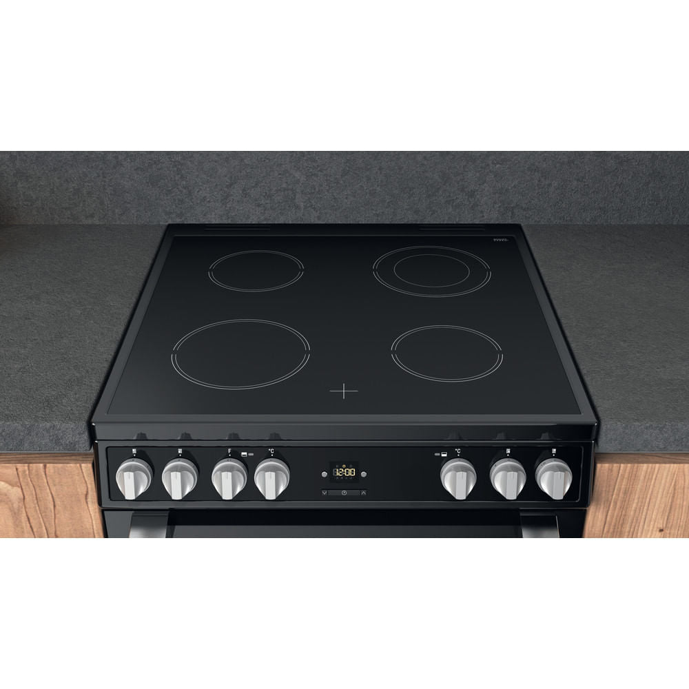 HOTPOINT Multiflow HDT67V9H2CB 60 cm Electric Ceramic Cooker - Black