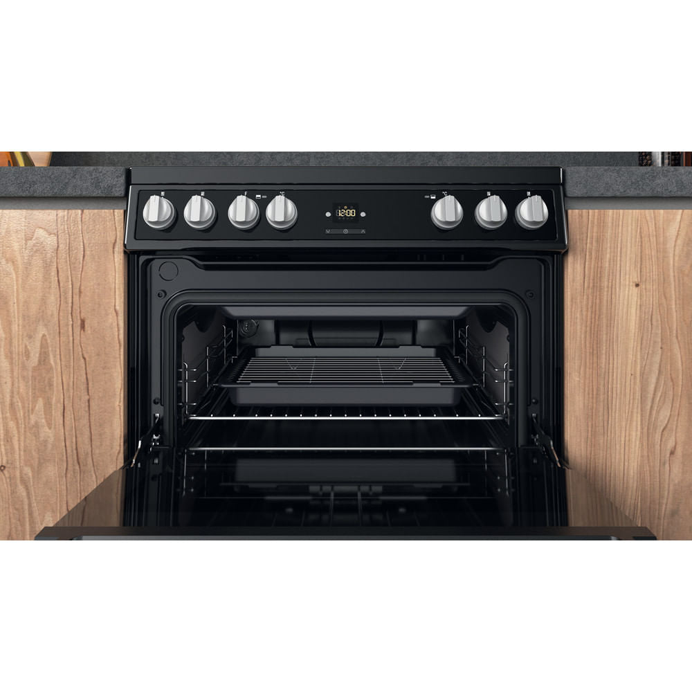 HOTPOINT Multiflow HDT67V9H2CB 60 cm Electric Ceramic Cooker - Black