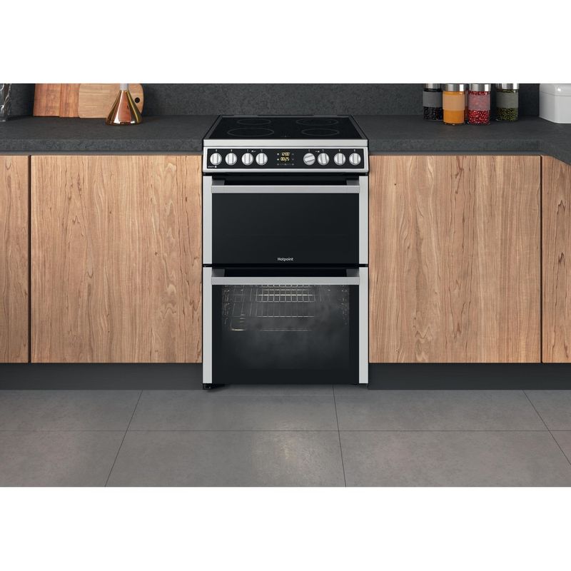 Hotpoint 60Cm Electric Double Cooker 2 Full Fan Ovens - Stainless Steel - HDM67V8D2CXUK