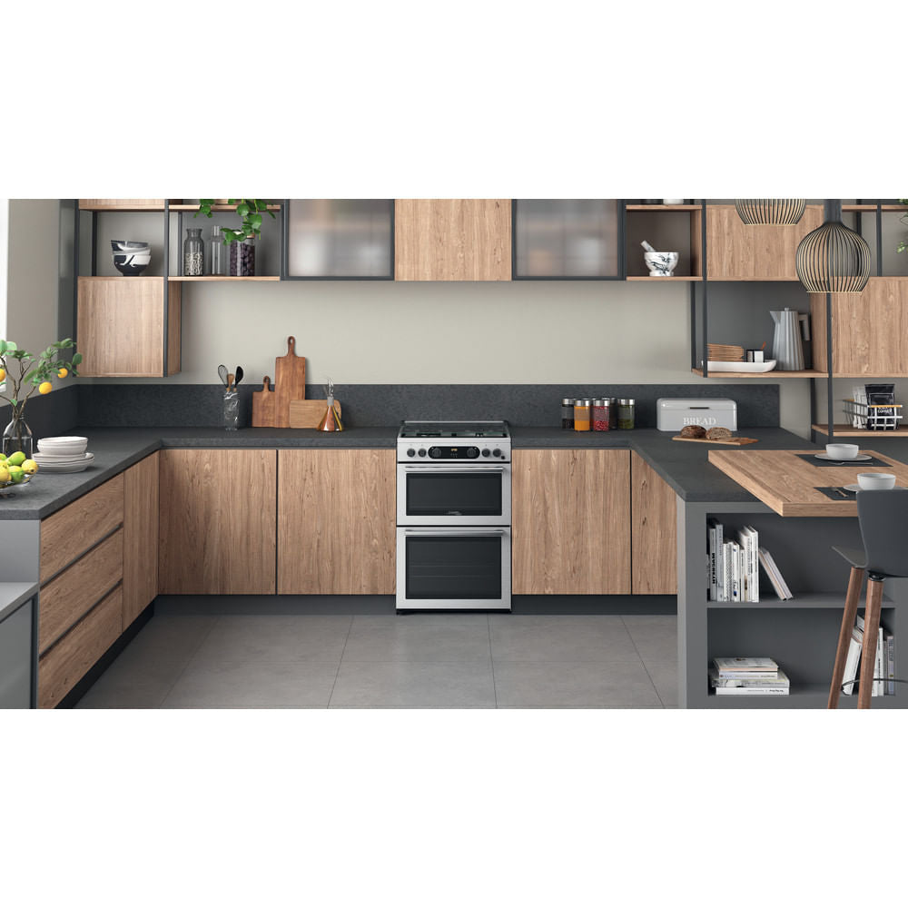 Cannon by Hotpoint CD67G0CCX/UK Gas Cooker 60cm - Silver - A+/A+ Rated