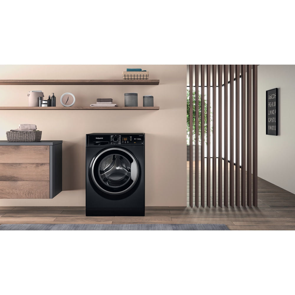 Hotpoint NSWM864CBSUKN Freestanding 8kg 1600rpm Anti Stain Washing Machine in Black