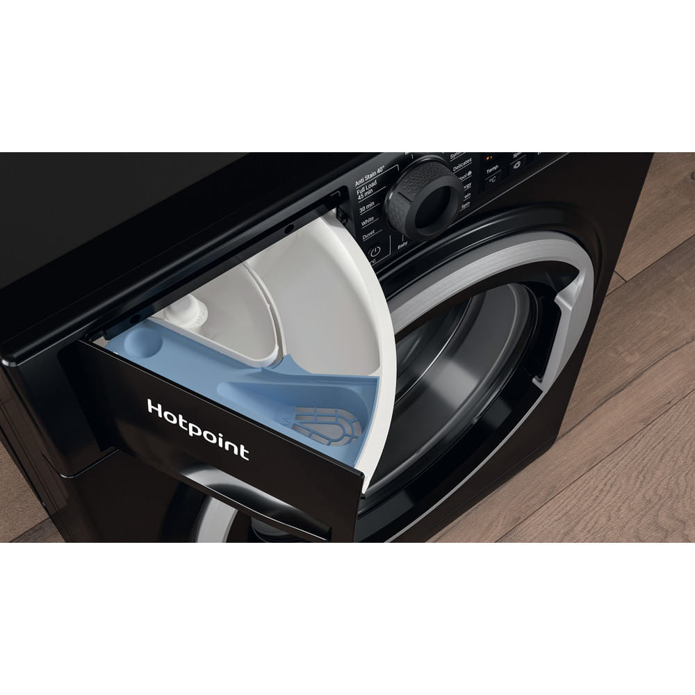 Hotpoint NSWM864CBSUKN Freestanding 8kg 1600rpm Anti Stain Washing Machine in Black