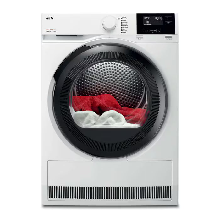 AEG 7000 SensiDry TR718L4B 8kg Heat Pump Tumble Dryer – White – E Rated