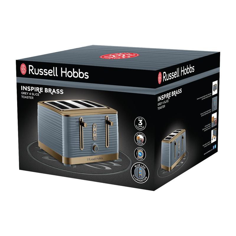 Russell Hobbs Inspire Brass 4 Slice Toaster - 24387