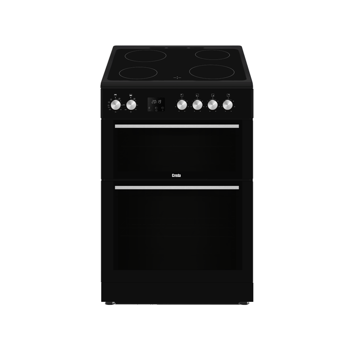 Creda C60CDOBL 60cm Freestanding Ceramic Cooker – Double Oven, Black, Electric